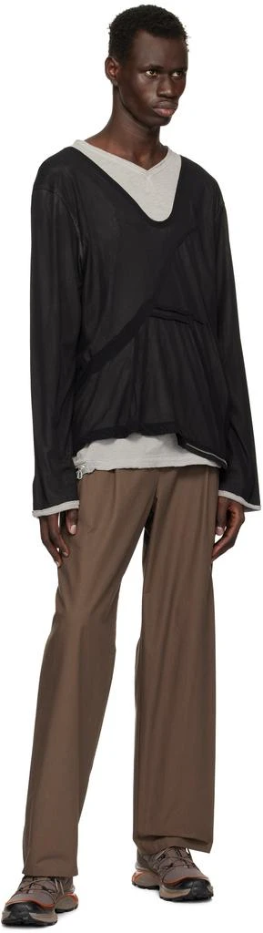 Hyein Seo Brown Wide Beaded Belt Trousers 4