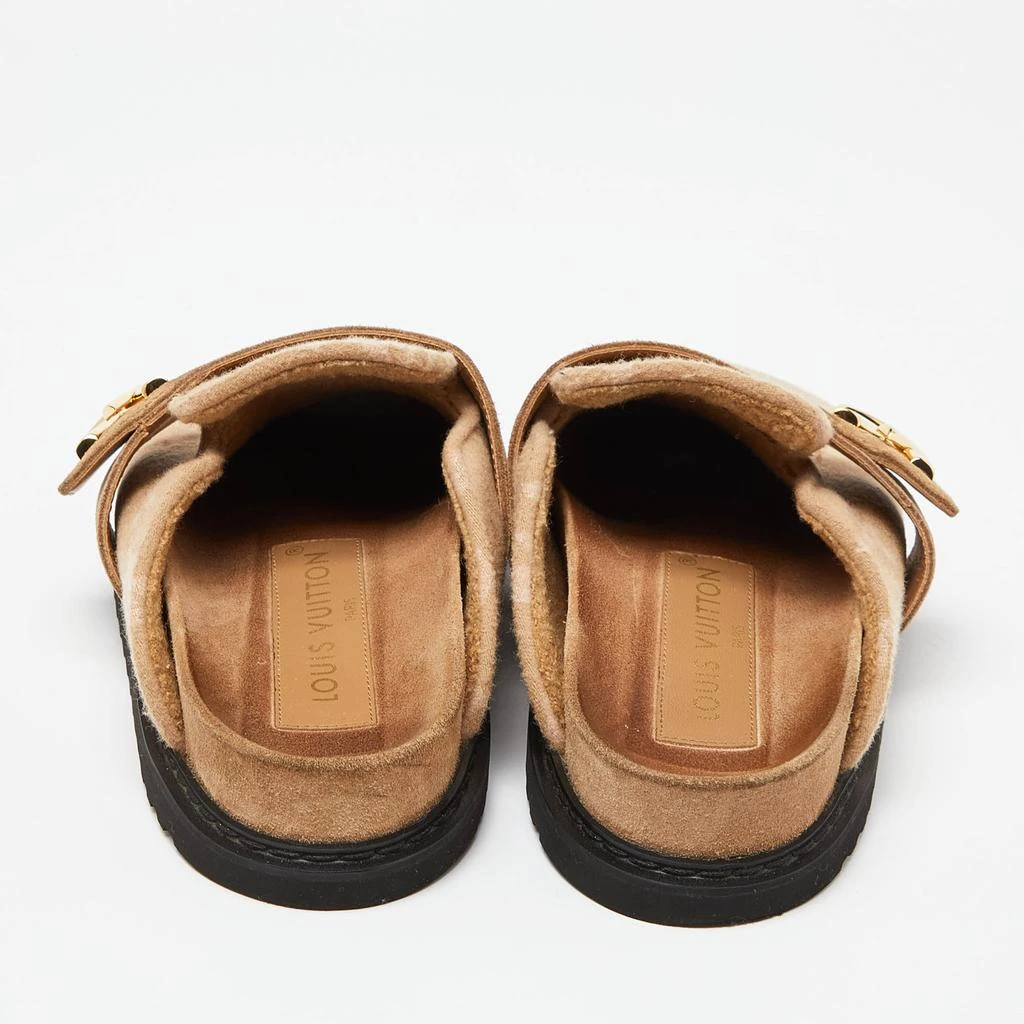 Louis Vuitton Louis Vuitton Beige Monogram Wool LV Cosy Flat Clogs Size 38 5