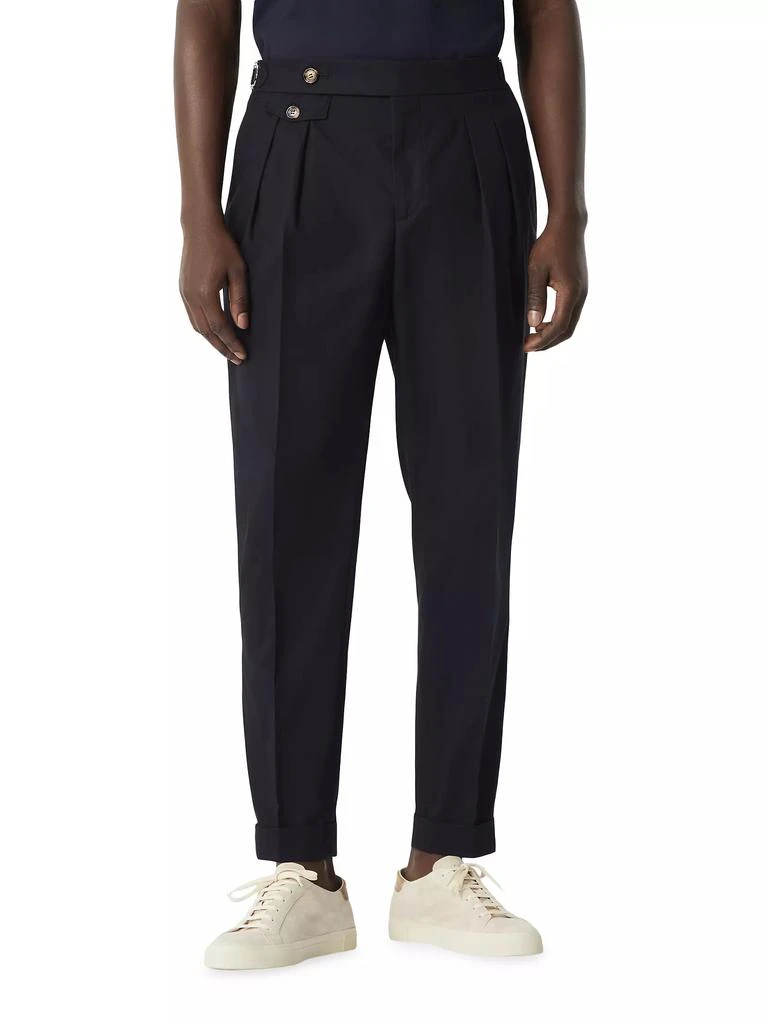 Brunello Cucinelli Crêpe Batavia Tailor Fit Trousers with Reversed Double Pleats 2