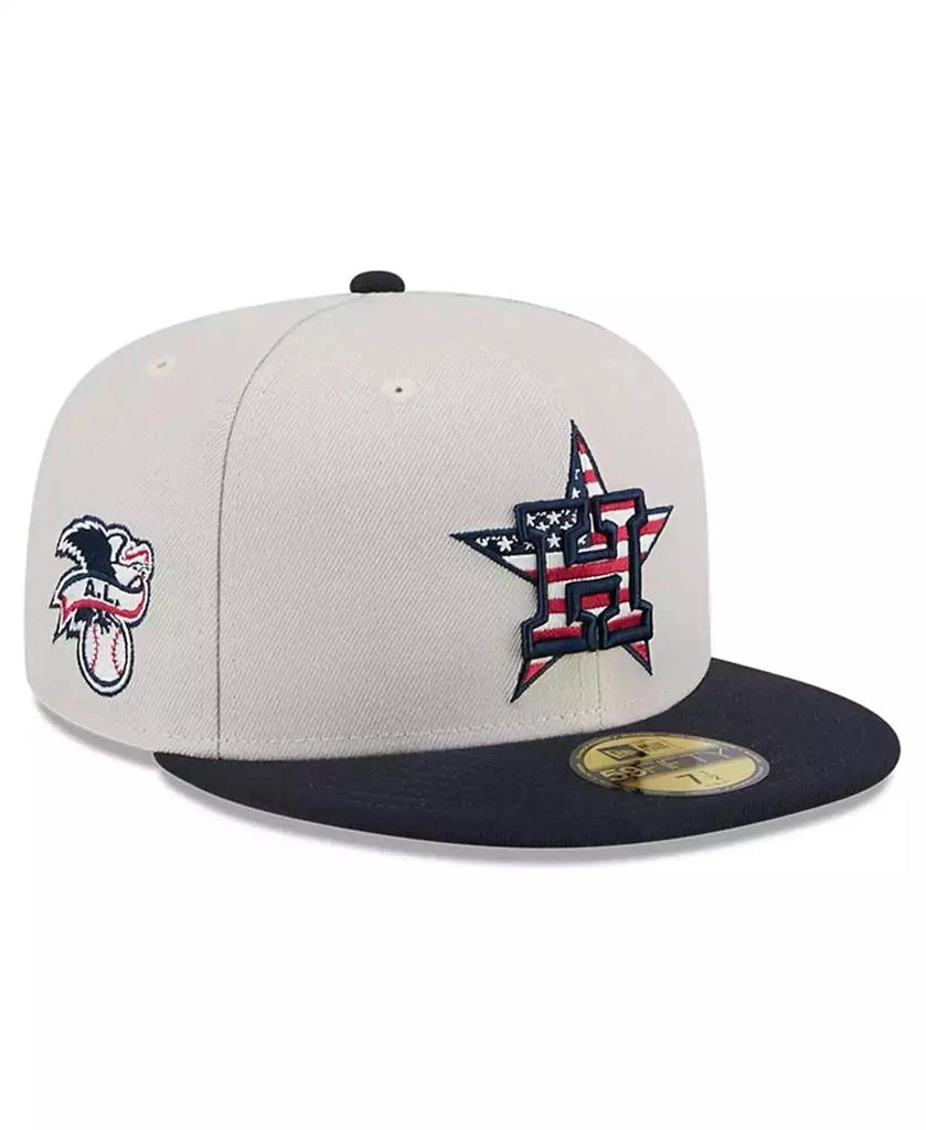 New Era Men's Khaki/Black Houston Astros 2024 Fourth of July 59FIFTY Fitted Hat 1