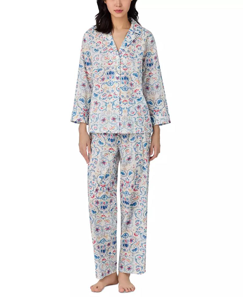 Ralph Lauren Women's 3/4-Sleeve Ankle Pajama Set