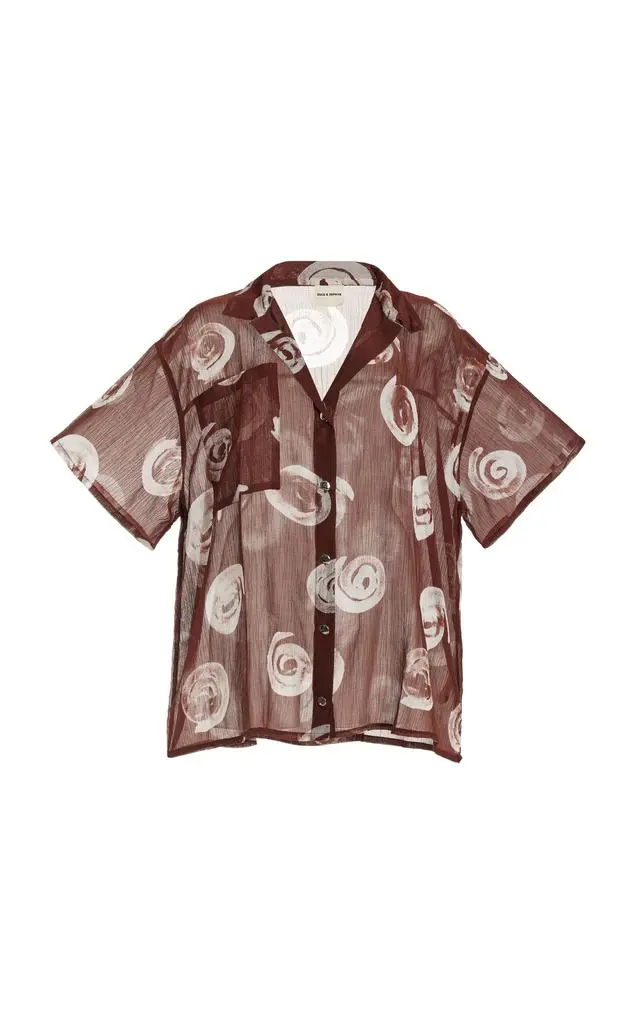 Zulu & Zephyr Zulu & Zephyr Sheer Textured Cotton-Blend Shirt - Moda Operandi 1
