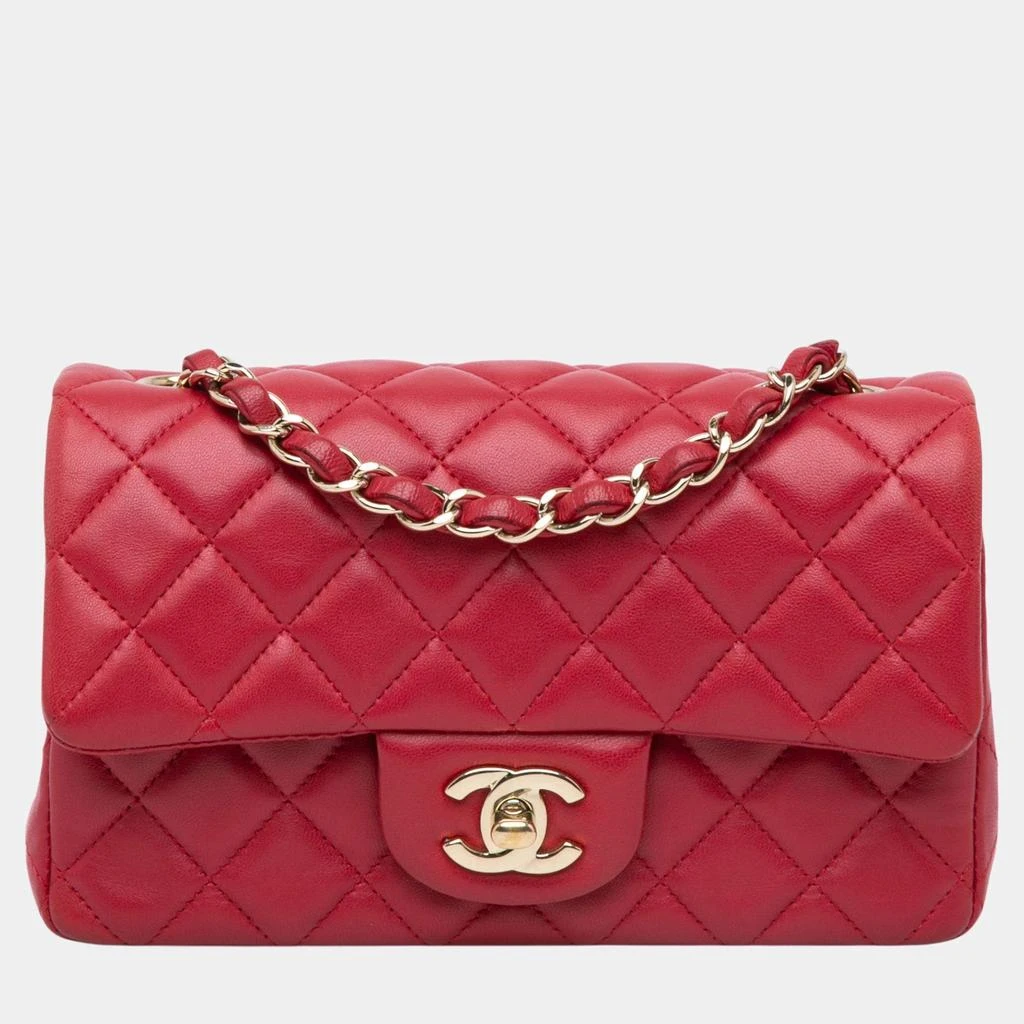 Chanel Chanel Pink Mini Rectangular Classic Lambskin Single Flap 1