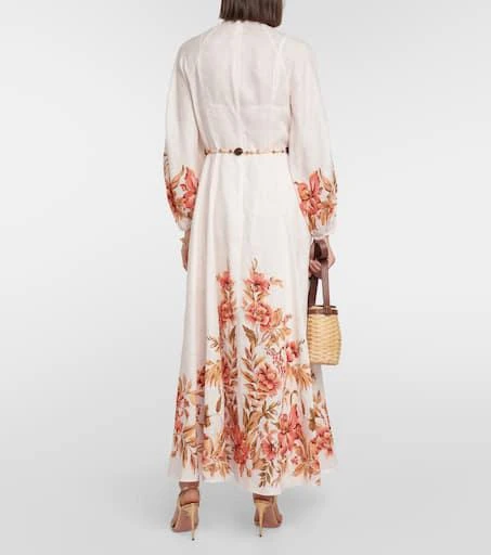 Zimmermann Vacay Billow belted floral linen maxi dress 3