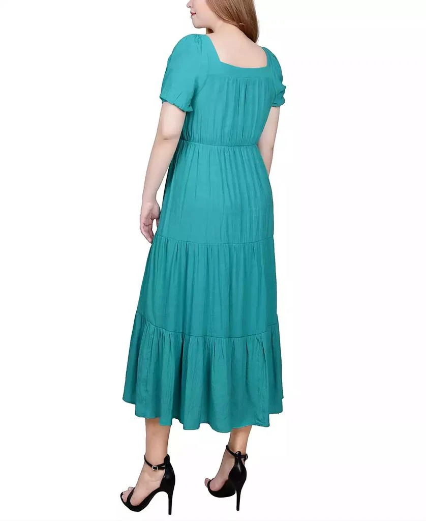 NY Collection Petite Short Sleeve Tiered Midi Dress 5
