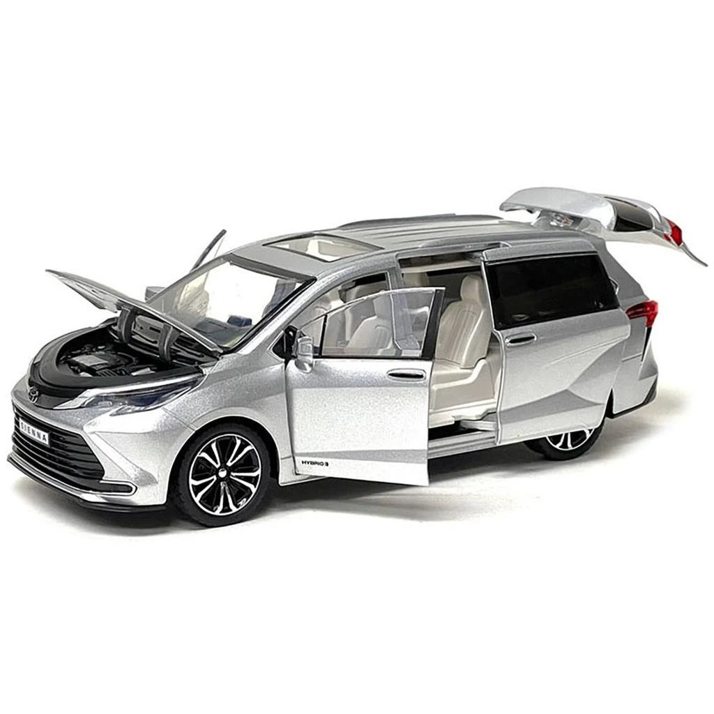 Motormax Toyota Sienna Minivan 1 by 24 Scale Diecast Model Car, Silver Metallic 1