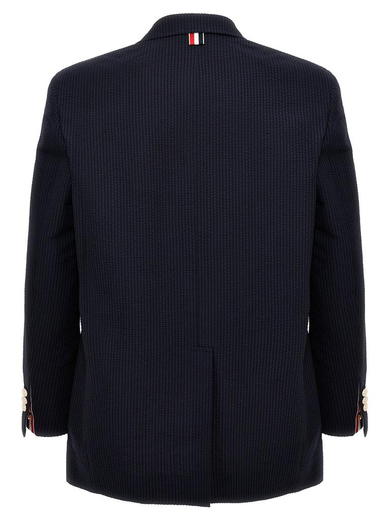 Thom Browne Single Breasted Seersucker Blazer – On Sale Now