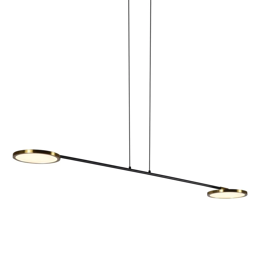 VONN Lighting Torino VAP2192AB 39" Integrated LED Pendant Lighting Fixture with Rotating LED Disks in Antique Brass