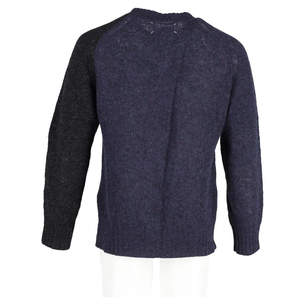MAISON MARGIELA Color Block Sweater in Navy Blue Wool 5