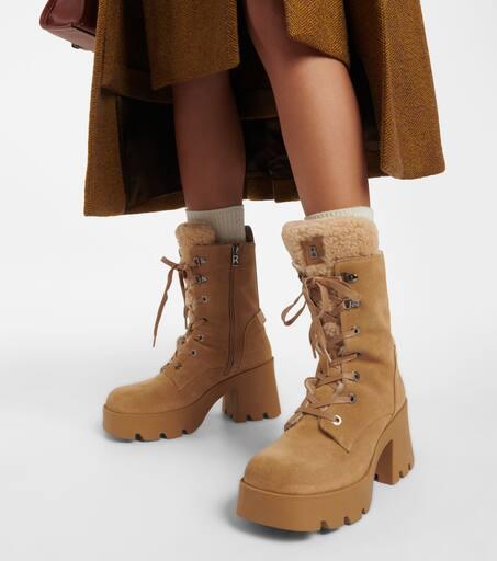 [Bogner] ソウル 1B シアリング スエード アンクルブーツ Bogner Seoul 1B shearling-lined suede ankle boots - Boots