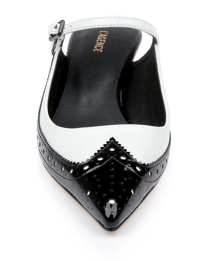 L'Agence Women's Elle Pointed Brogue Pumps 6