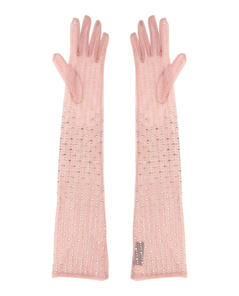 Gucci Long Crystal Embellished Mesh Gloves 2