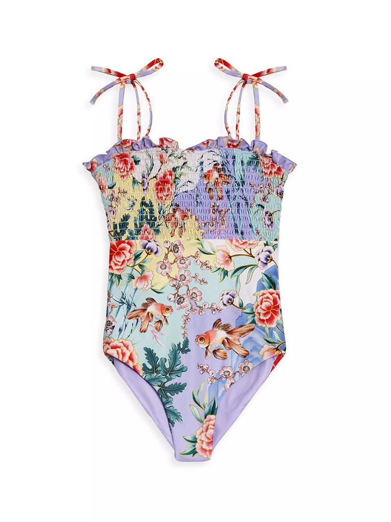 Agua Bendita Little Girl's & Girl's Diving Into Dreams Lewis Korin One-Piece Swimsuit