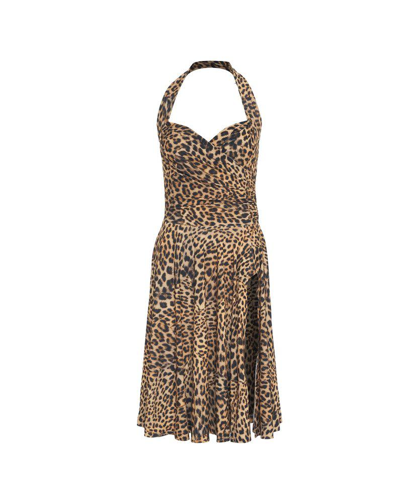 Norma Kamali Norma Kamali Cheetah Print Flared Dress