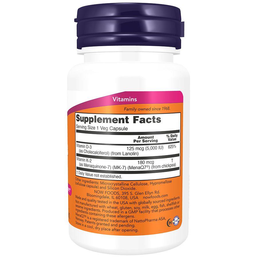 Now Foods Mega D-3 & MK-7 Capsules