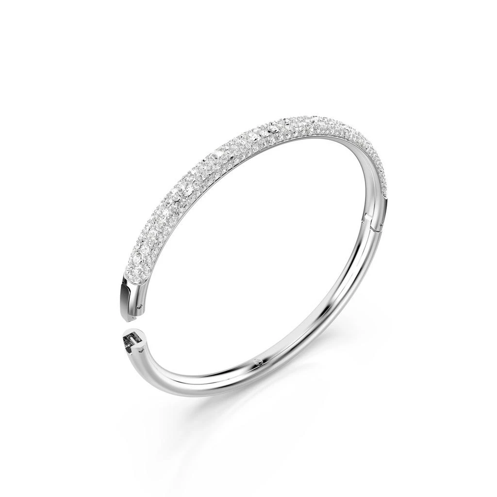 Swarovski Meteora bangle snow pave white rose gold-tone plated 3
