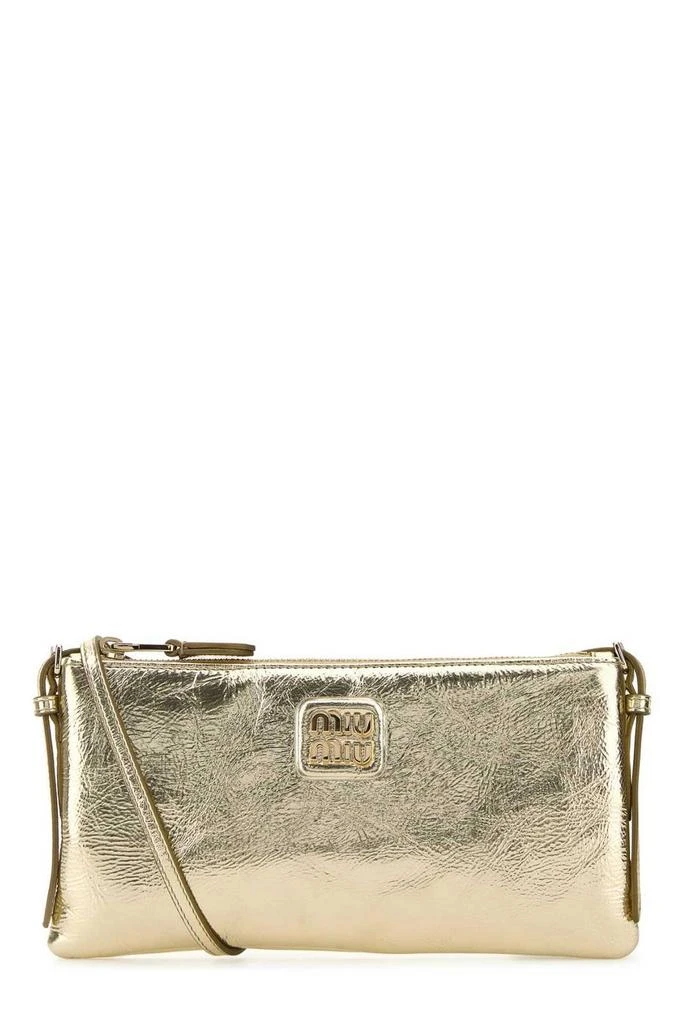 Miu Miu Miu Miu Logo-Lettering Zipped Clutch Bag 1