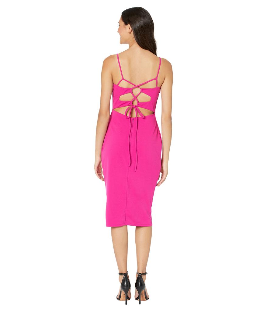 Bebe Scuba Crepe Tie Back Midi Dress