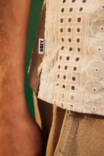 Obey OBEY Sunday Woven Eyelet Short Sleeve Button-Down Shirt 5