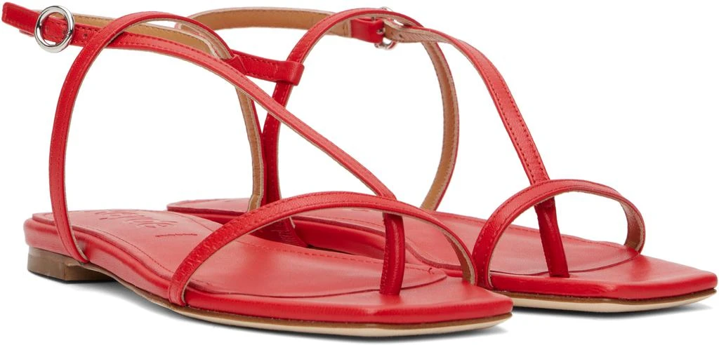 AEYDE Red Ella Leather Toe-Post Sandals 4