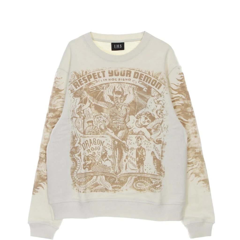 IHS Men's Lightweight Crewneck Sweatshirt Respect Your Demon Sweatshirt Natural 1