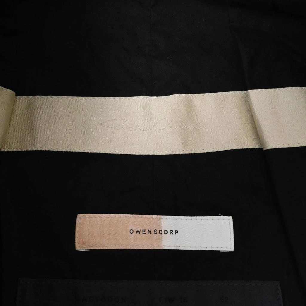 Rick Owens Belted Trench Coat in Black Cotton 4