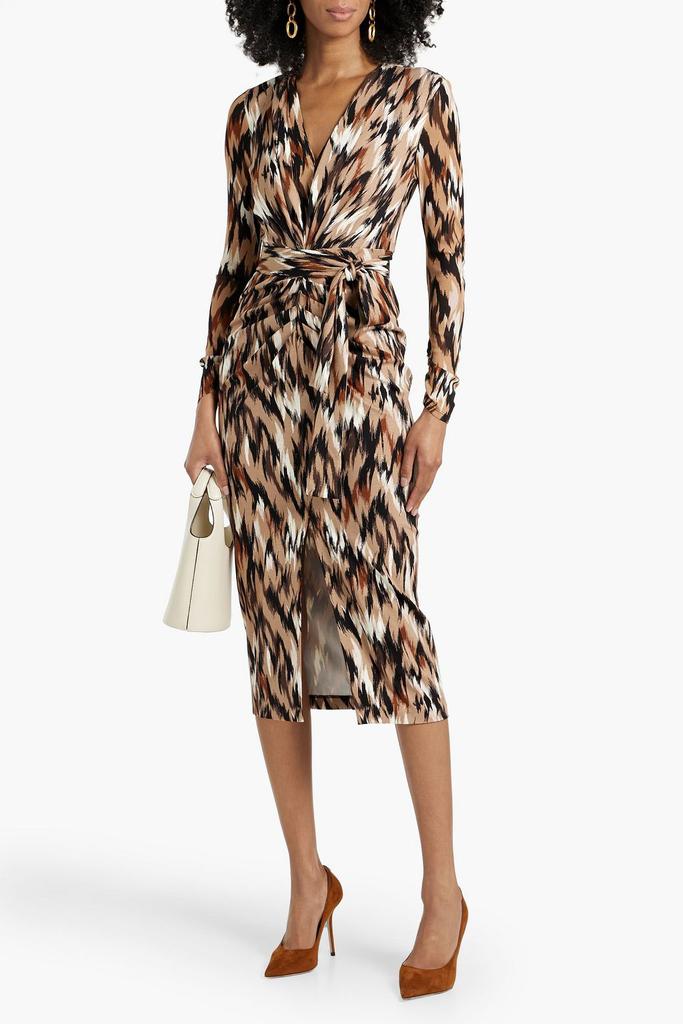 Diane von Furstenberg Hades printed mesh and jersey midi dress