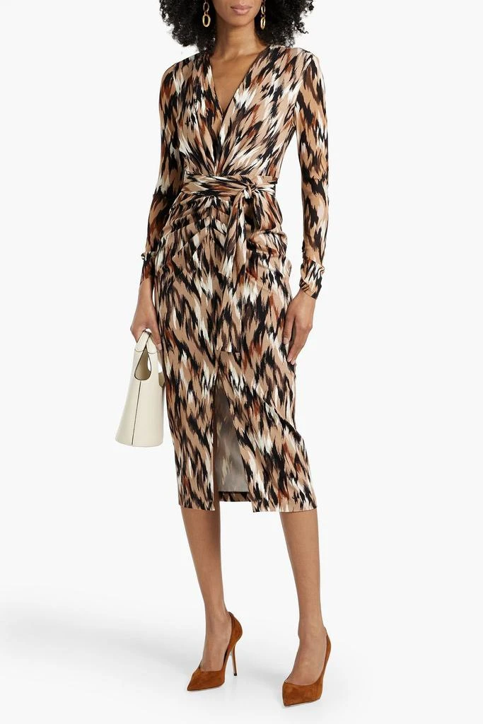 Diane von Furstenberg Hades printed mesh and jersey midi dress 2