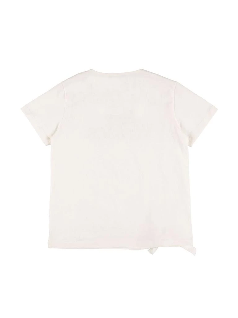 VERSACE Logo Print Cotton Jersey T-shirt W/bow 2