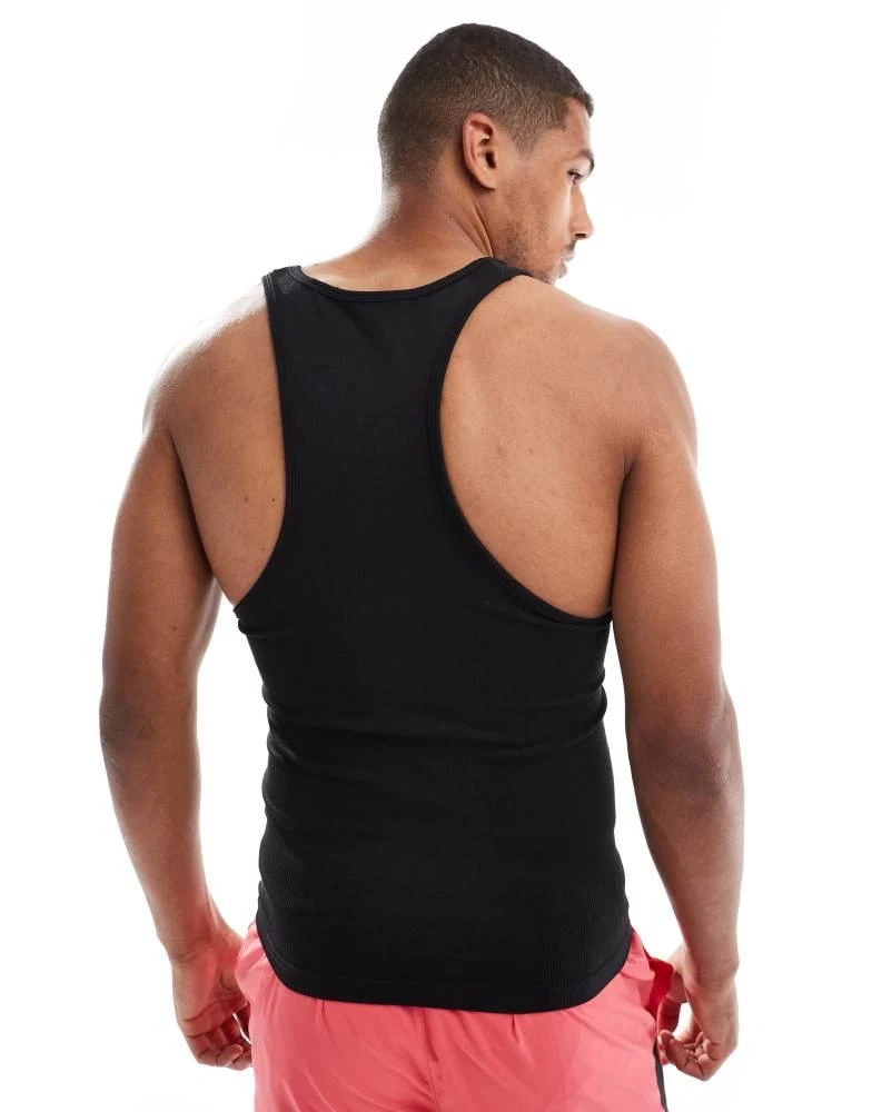 ASOS ASOS 4505 slim fit seamless rib racer front vest in black 4