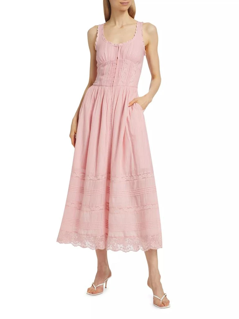 LOVESHACKFANCY Wishing Well Victori Santelle Midi-Dress 2