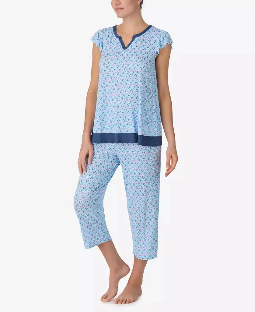 Ellen Tracy Women's Short Sleeve Cropped PJ Set 1
