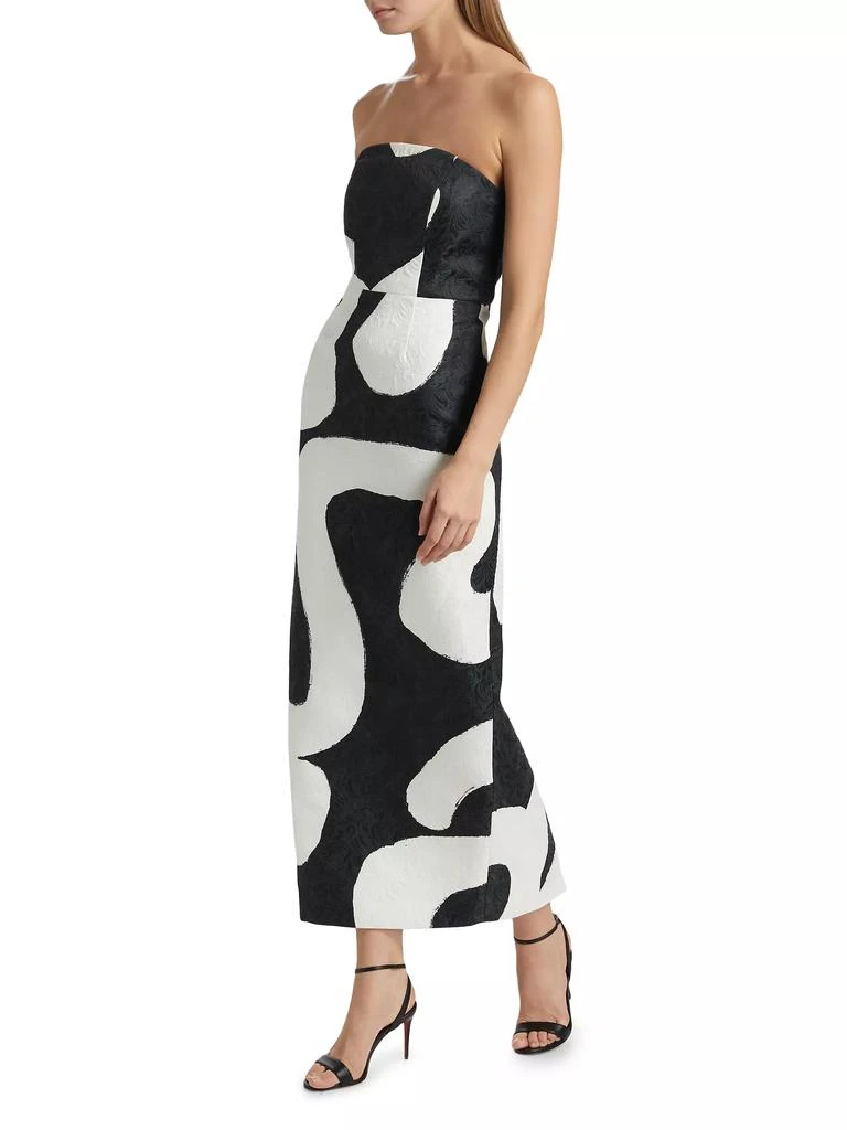 Milly Orion Ink Swirl Jacquard Midi Dress 4