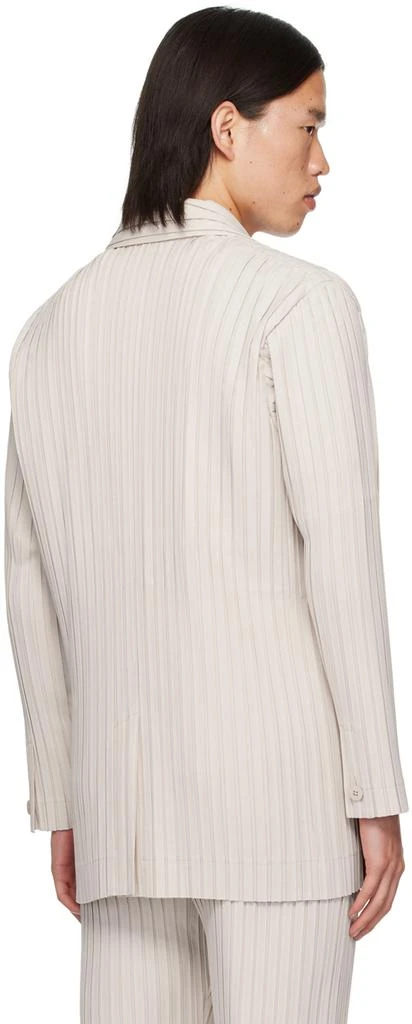Homme Plissé Issey Miyake Beige Box Pleats Ensemble Blazer 3