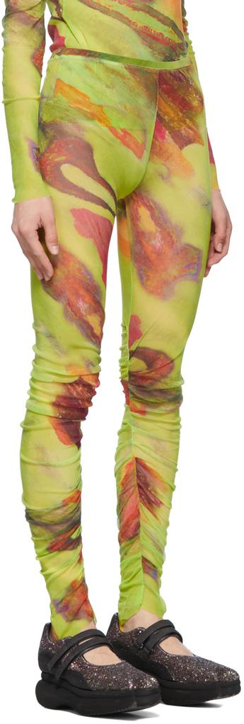 PAULA CANOVAS DEL VAS Green Mesh Leggings