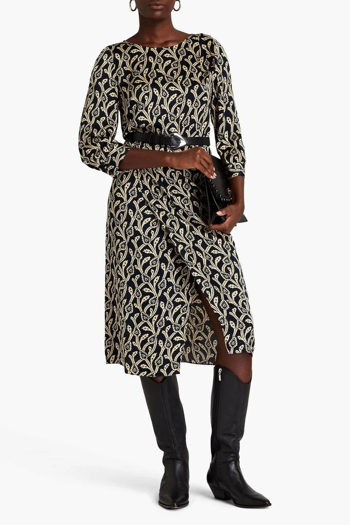 ba&sh Opal wrap-effect printed satin midi dress 2