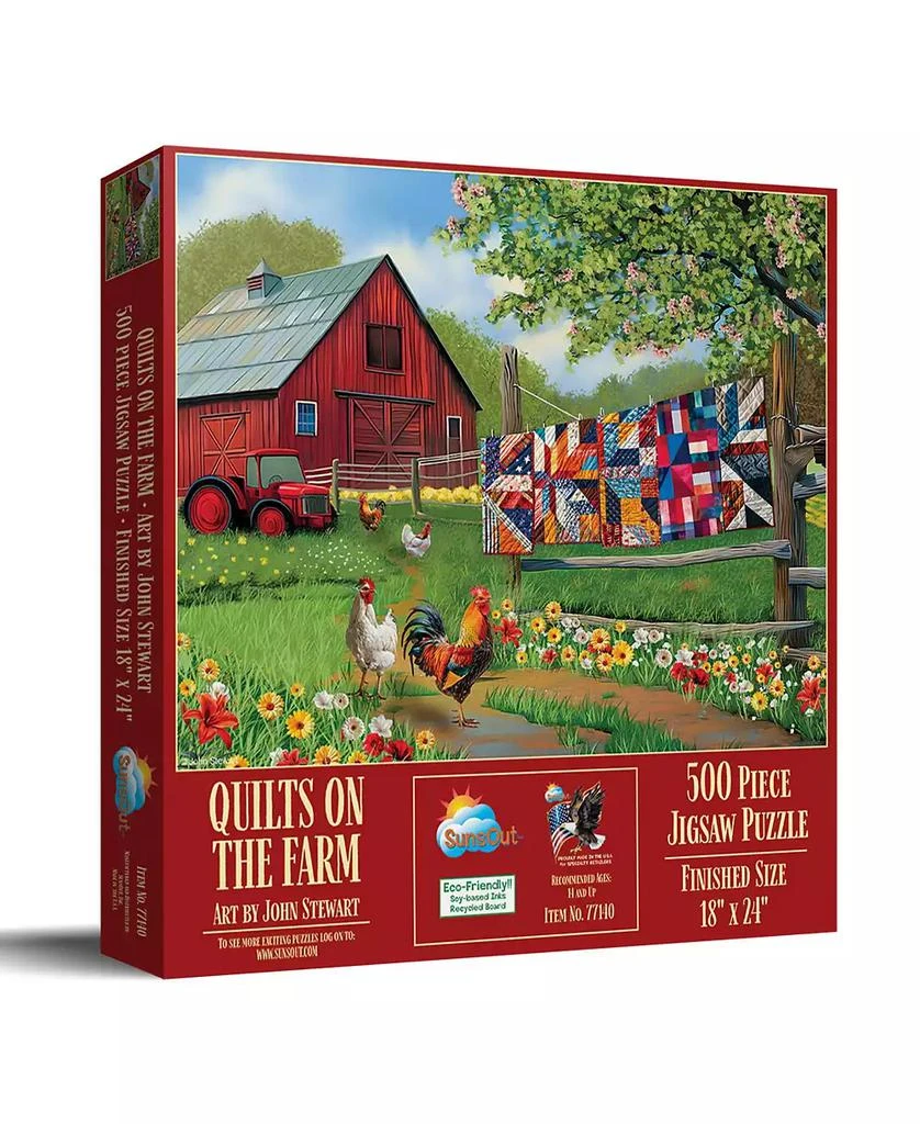 SunsOut Quilts on the Farm 500 piece Jigsaw Puzzle for Adults