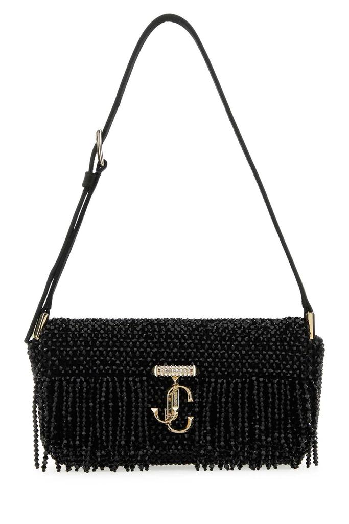 【送料&関税込】Jimmy Choo Black Satin Mini Avenue Shoulder Jimmy Choo Black Satin Mini Avenue Shoulder Bag - Bags