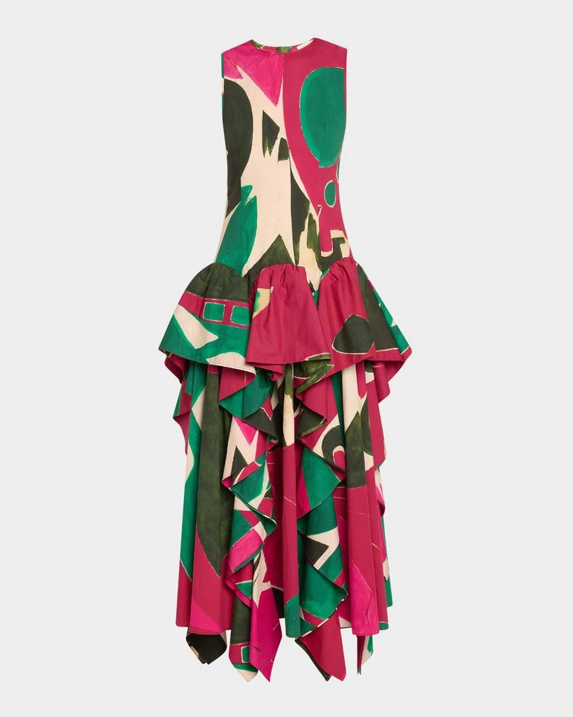 Ulla Johnson UJ x Lee Krasner Mural Sleeveless Ruffle Dress 1