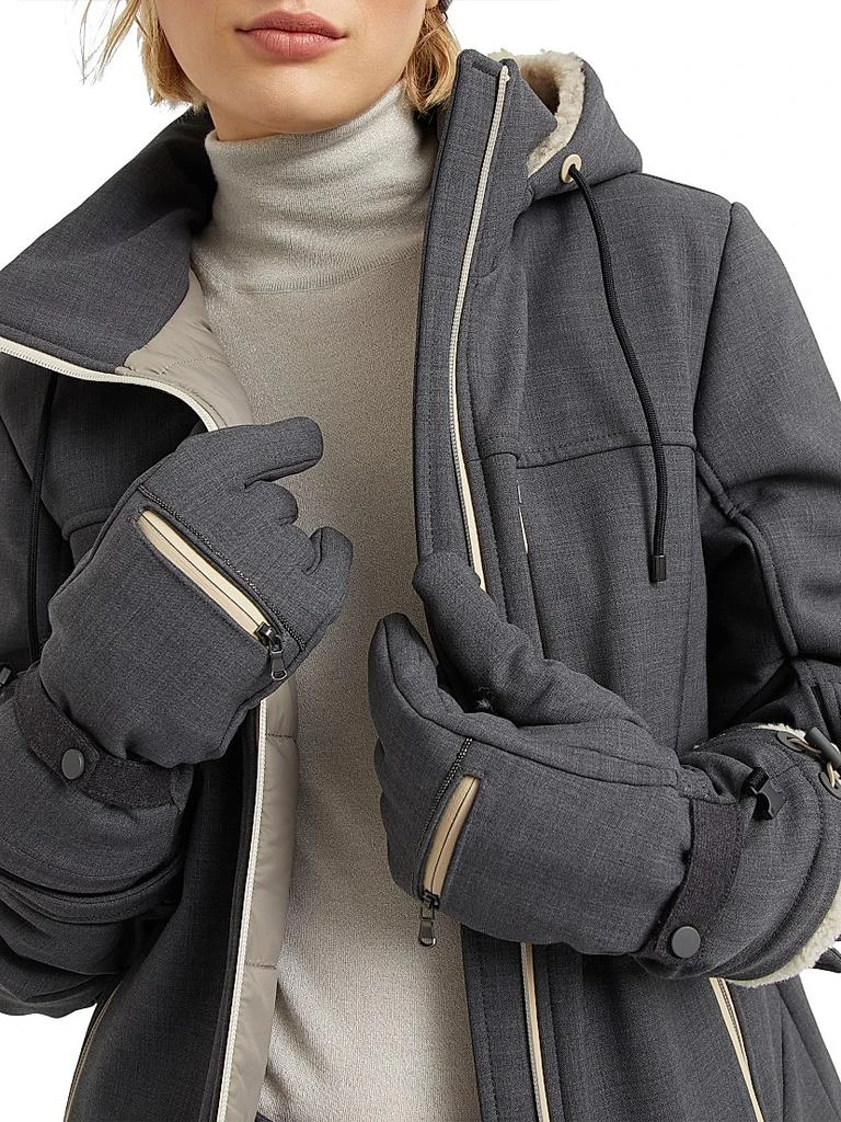 Brunello Cucinelli Tropical Luxury Wool Gloves with Shearling Insert and Monili 2