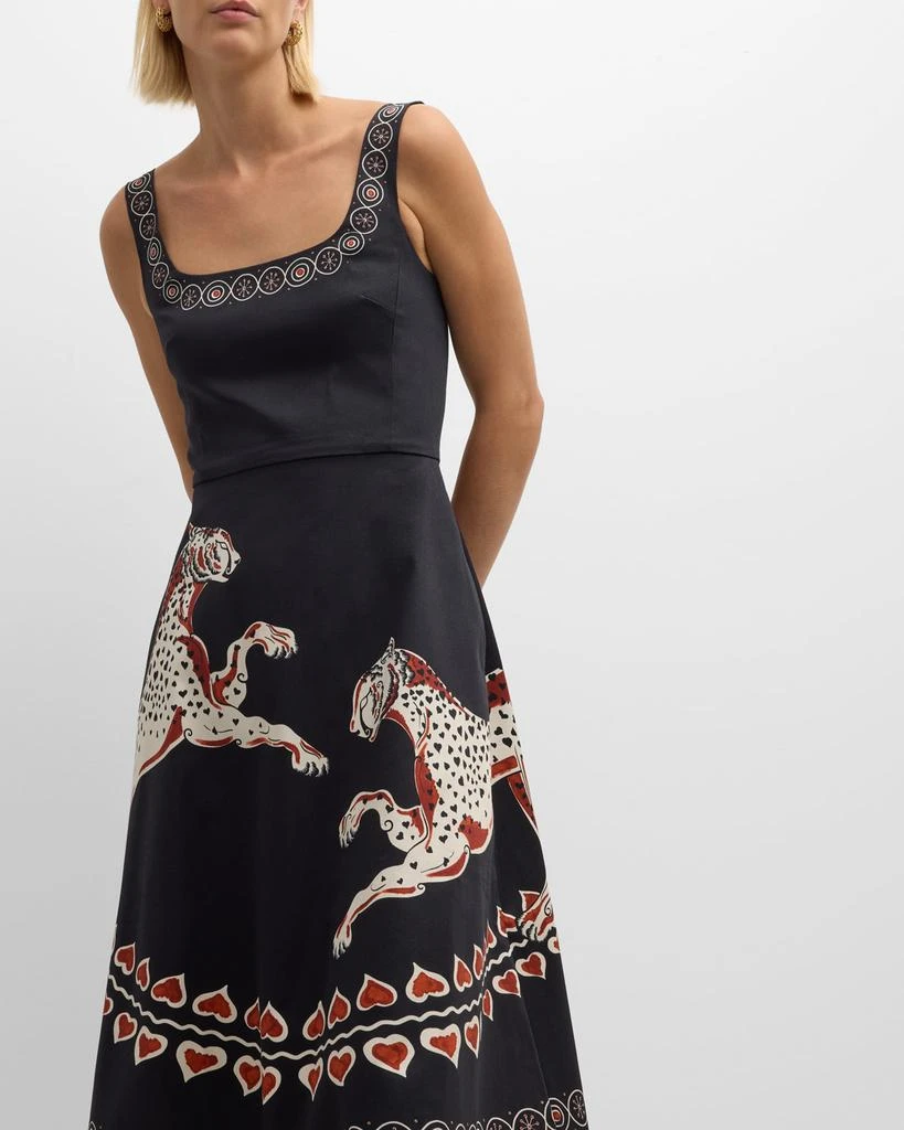 LA DOUBLE J Sophia Leopard-Print Sleeveless Midi Dress 7