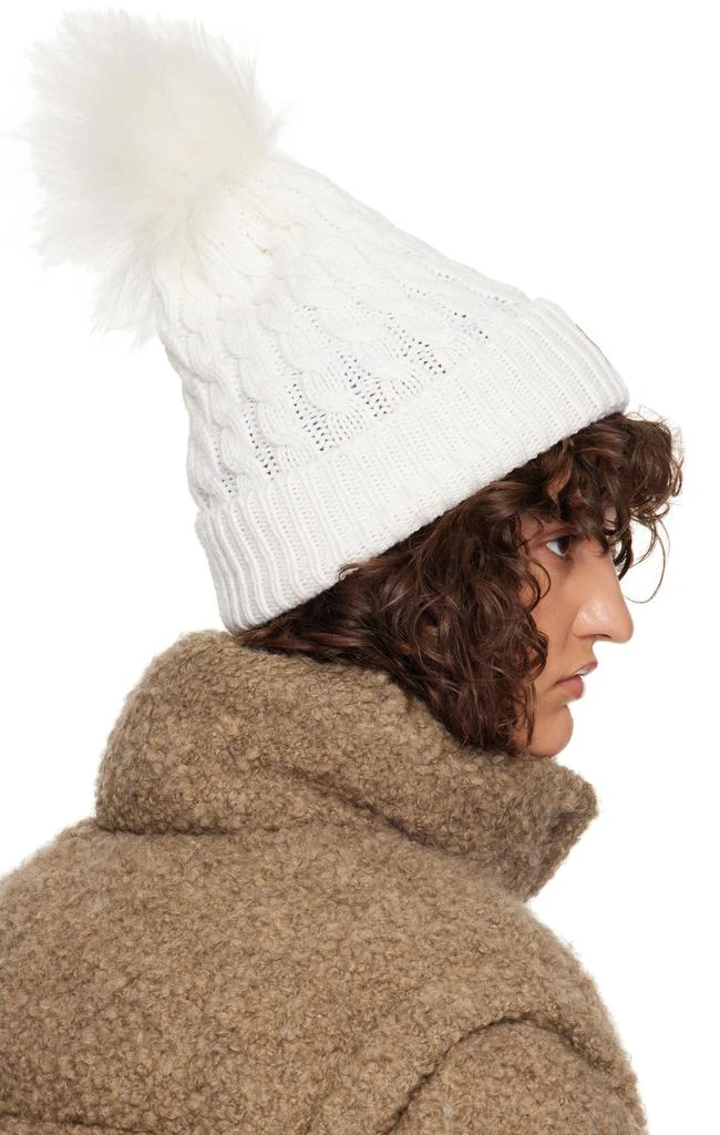 Moncler White Wool Pom Pom Beanie 3
