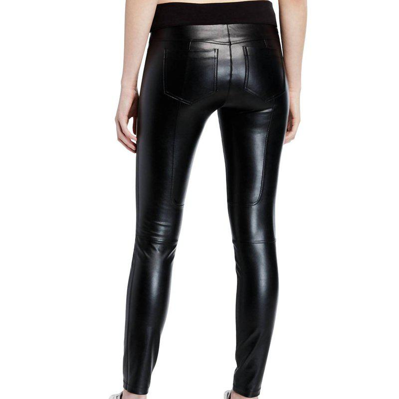 Blanc Noir Faux Leather London Pant In Black