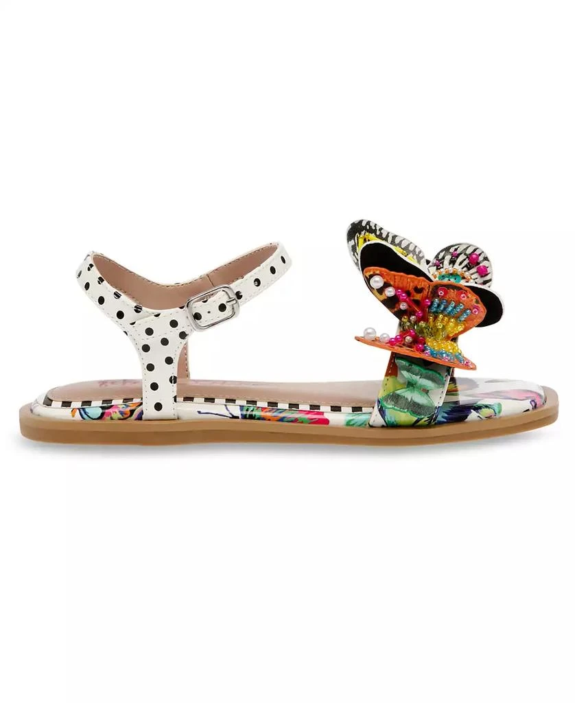 Betsey Johnson Little and Big Girls Dacie Flat Sandals with Butterfly Embellishments 2
