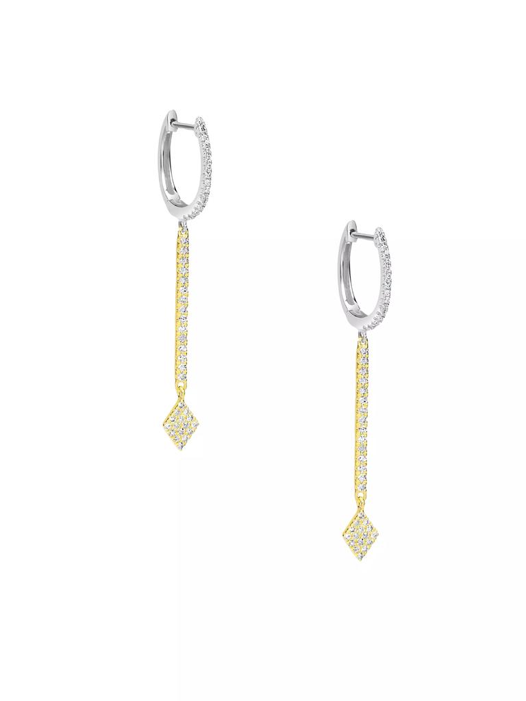 Meira T Two-Tone 14K Gold & Diamond Drop Earrings