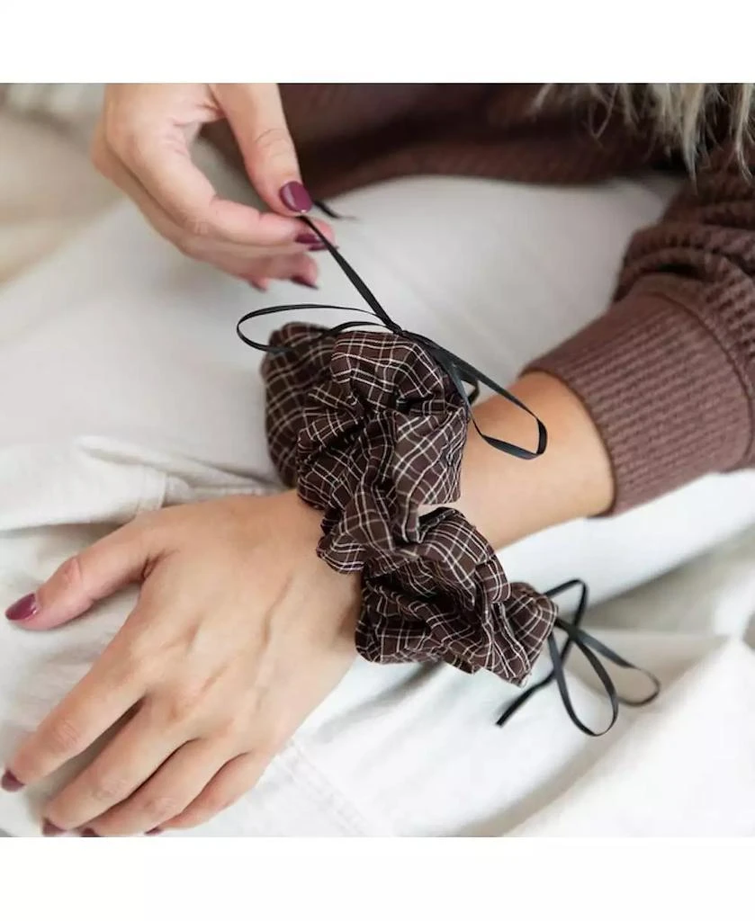 Headbands of Hope Women
s Oversized Ribbon Scrunchie Set of 3 - Plaid Bows 7