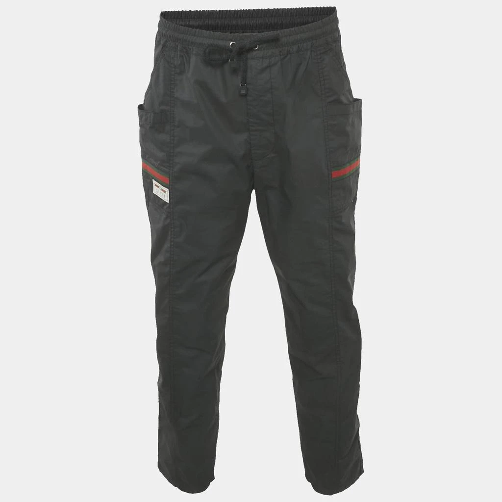 Gucci Gucci Black Web Trim Cotton Jogger Pants L 1