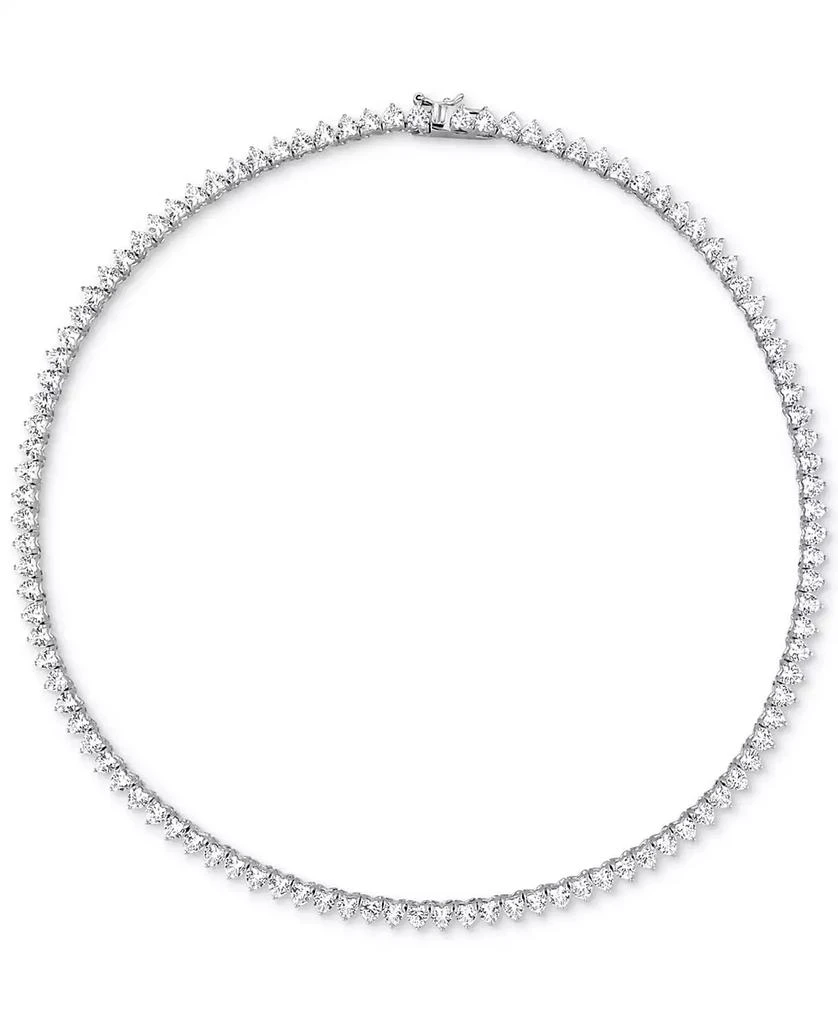 Macy's Lab-Grown White Sapphire Heart 18" Tennis Necklace (31-1/5 ct. t.w.) in Sterling Silver 4