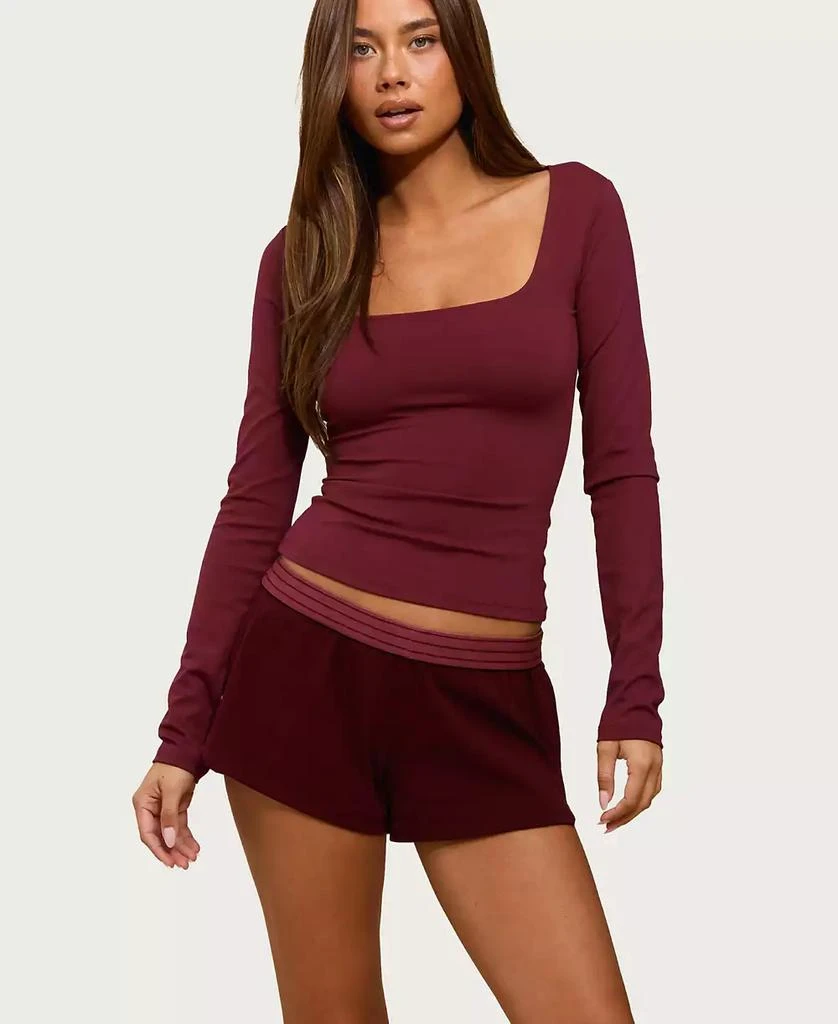 Edikted Women
s Hayden Square Neck Long Sleeve Top 4