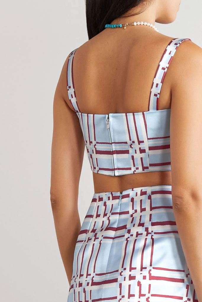 Emilia Wickstead Zori cropped checked taffeta top 3
